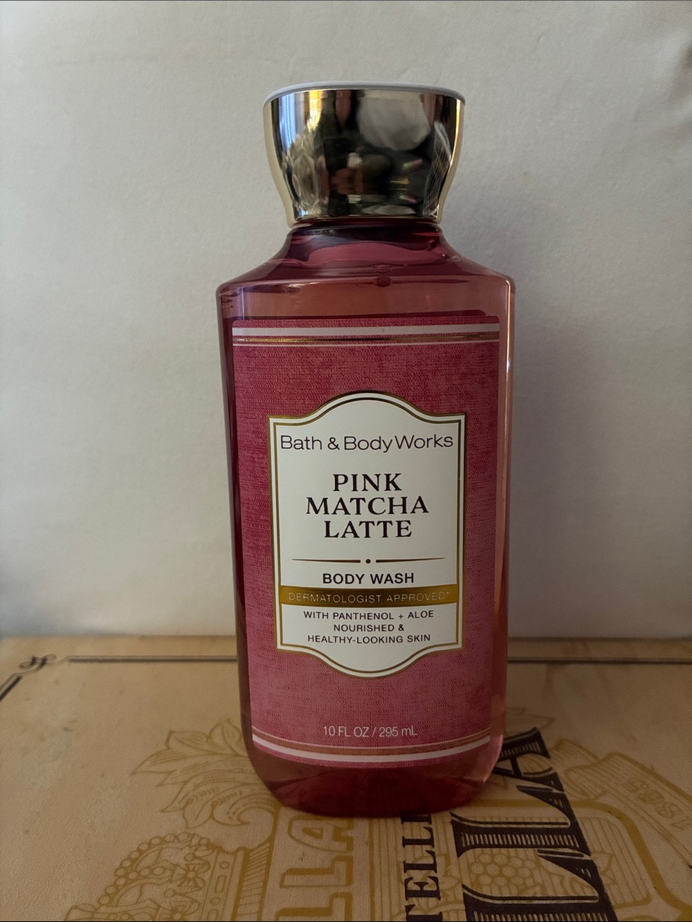 Bath & Body Works Pink Matcha Latte Body Wash - Rose Pink and Gold Accents
